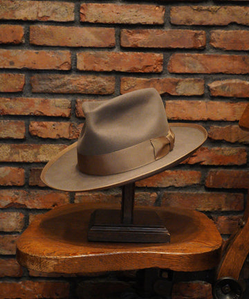 Elysian Elegance Felt Fedora Hat in Grey