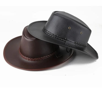 High Quality Men Leather Western Cowboy Hat