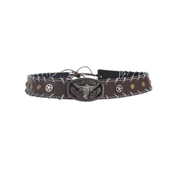 Handwoven Bison Head Leather Hat Hat Bands