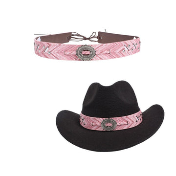 Pink Leather Bands for Cowgirl Hats