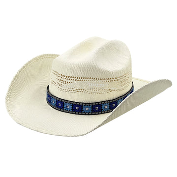 Stylish Straw Hat – Neutral Tone, Decorative Openwork