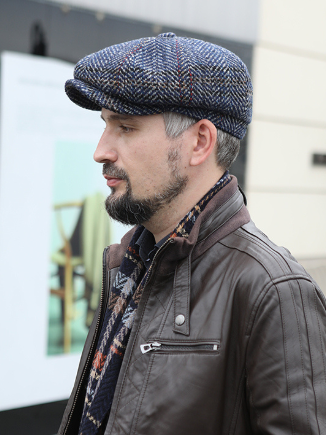 Elegant Wool Tweed Newsboy Cap