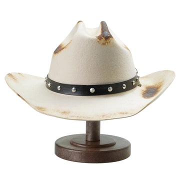 Refined Felt Hat – Subtle Hue, Edgy Flame Marks