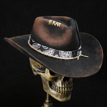 Statement Felt Hat – Rolled Brim, Hand-Tied Knots