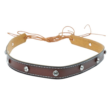 DIAMOND ACCENT LEATHER HAT BAND