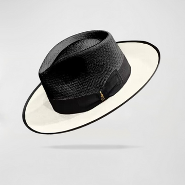 Effortless Class Two Stone Straw Felt Fedora Hat-Black