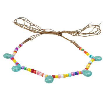 COLORFUL STONE BEAD HAT BAND