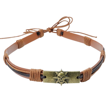 SKULL METAL BRAIDED HAT BAND