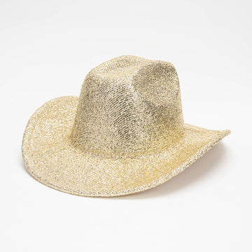 Gold Sparkling Shimmer Cattleman Hat