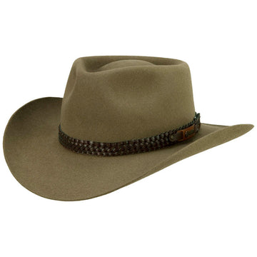 Pure Fur Felt Outback Hat With Leather Sweatband