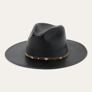 Braided Ranch Flat Brim Cowboy Hat-Black