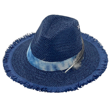 Woven Summer Hat – Dyed Fabric Accent