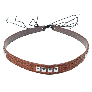 SILVER BUCKLE LEATHER HAT BAND