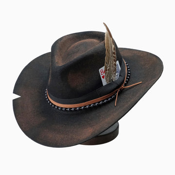 Hand-Burned Western Hat – Black