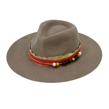 Khaki Gray Wide-Brim Hat