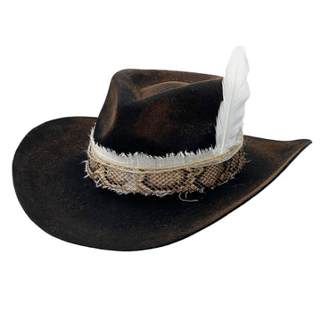 Artisan Black Cowboy – Flame & Feather Accents
