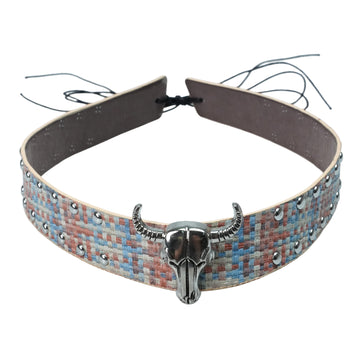 COLORFUL BRAIDED METAL LEATHER HAT BAND