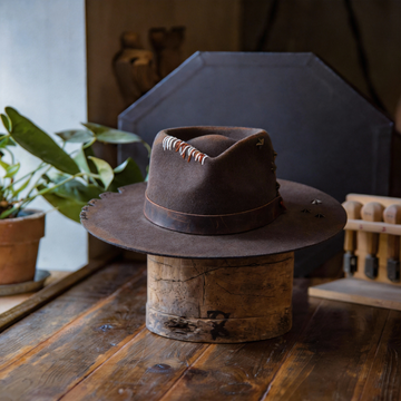 Vintage Western Style Wide Brim Felt Hat