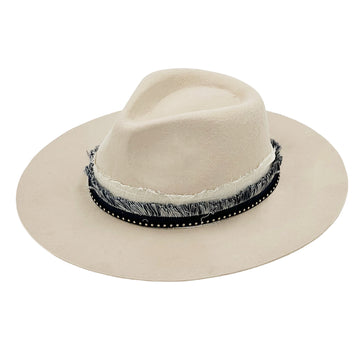 Soft Beige Wide-Brim – Artisan Fabric Band
