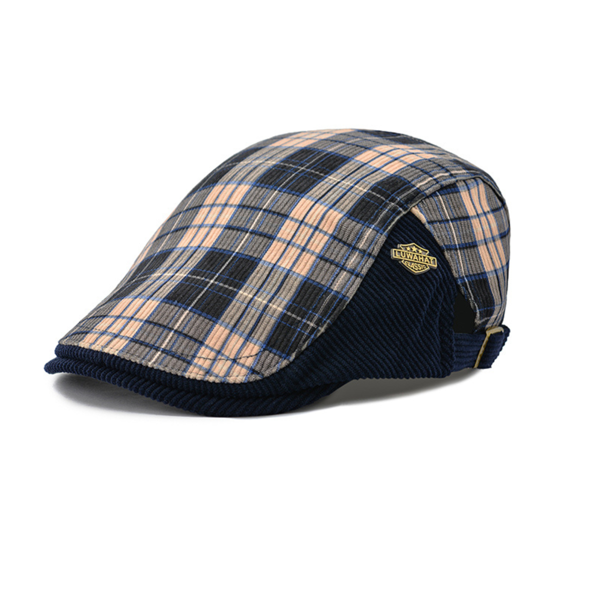 Striped Corduroy Flat Cap