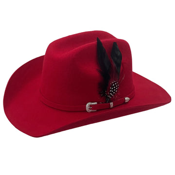 Modern Crimson Hat – Felt Band Accent