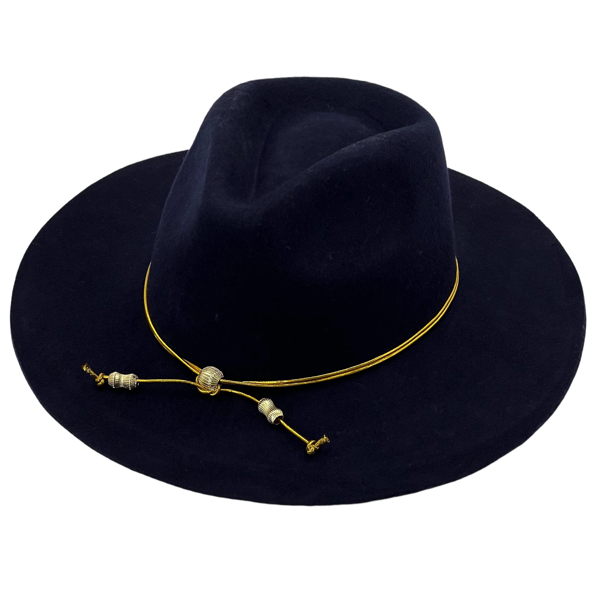 Modern Felt Hat – Navy & Refined Metal Trim