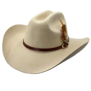 Oatmeal Cowboy – Custom Narrow Band & Feather