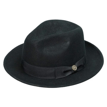 Timeless Dress Hat – Black Felt, Refined Hardware Trim