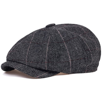 Shelby Striped Newsboy Cap