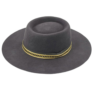 Gray Western Hat – Subtle Metallic Trim