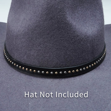 SILVER STUDDED LEATHER HAT BAND