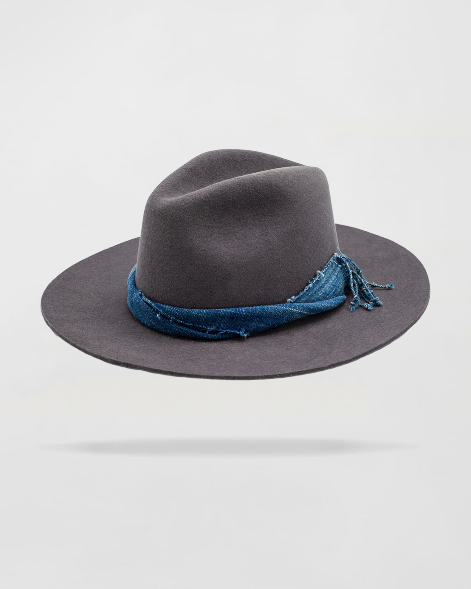 Whimsical Whispers Felt Fedora Hat in Grey