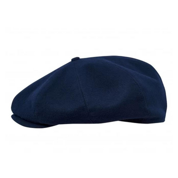 Eight Piece Wool Newsboy Cap-Navy Blue