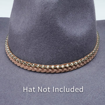 GOLD ACCENT LEATHER HAT BAND