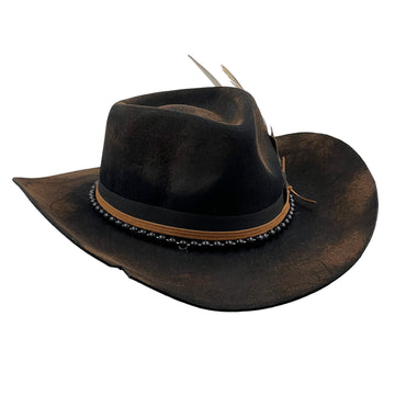 Hand-Burned Western Hat – Black