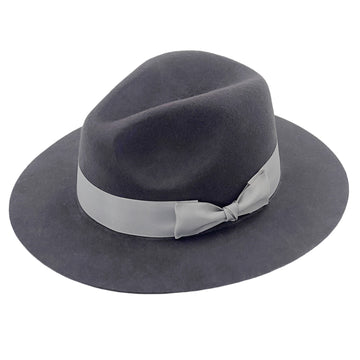 Modern Gray Hat – Elegant Satin Accent