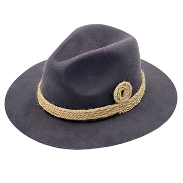 Slate Gray Flat-Brim – Hand-Sculpted Rope Detail