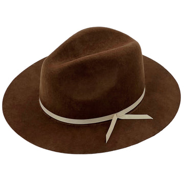 Brown Felt Fedora – Clean Lines, Ribbon Trim