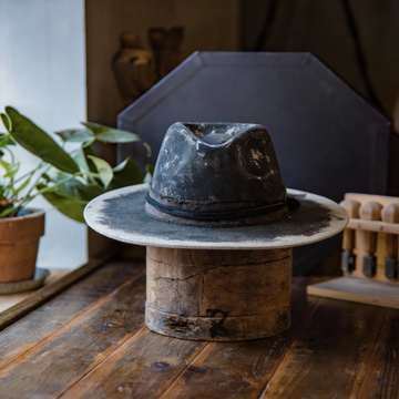 Vintage Distressed Fedora Hat in Premium Fur Felt