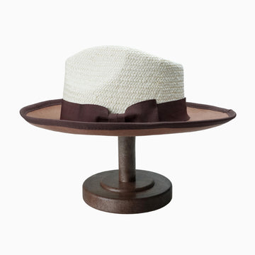 Minimalist Straw Hat – Graphic Color Divide