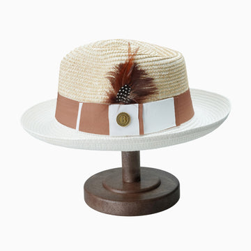 Beige Bow – Feather Trim