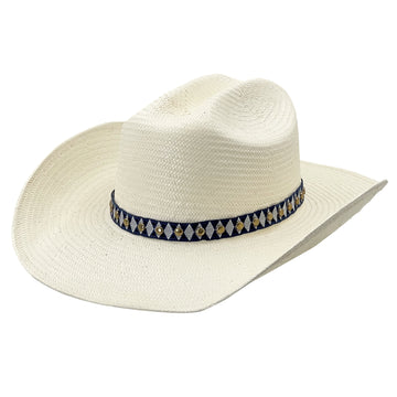 Curved-Brim Straw Hat – Minimalist Metal Detail