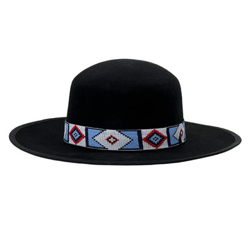 Modern Black Hat – Handwoven Detail