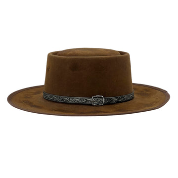 Premium Tan Felt Gambler Hat