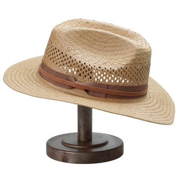Natural Straw Hat with Simple Brown Bow & Thin Cord