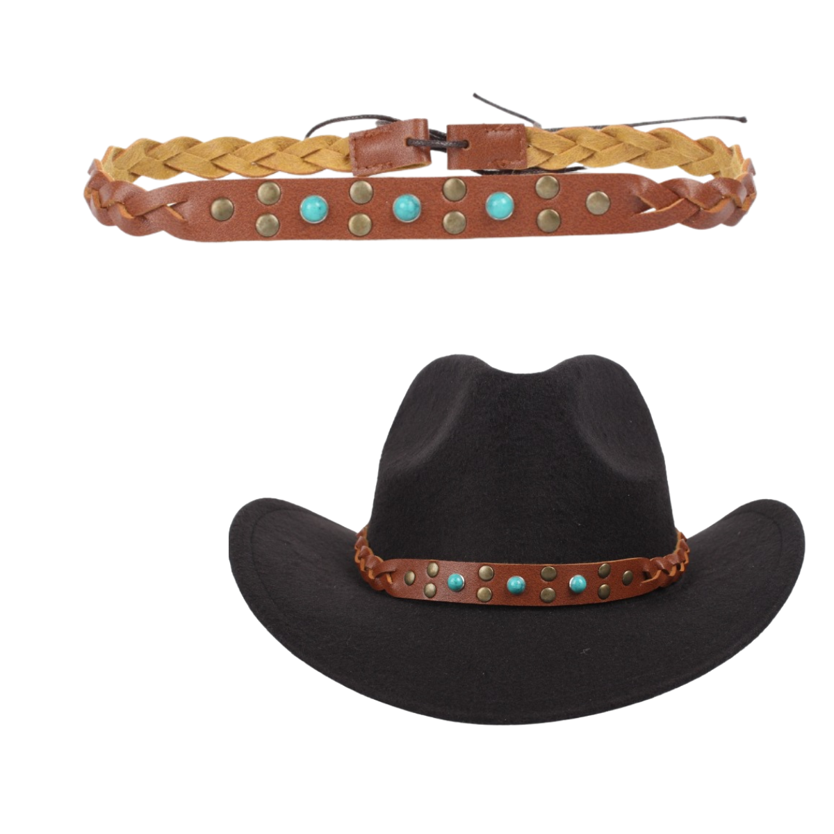 Turquoise Leather Hat Bands