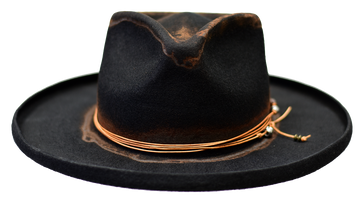 Open Road Distressed Wide Brim Wool Felt Fedora Hat