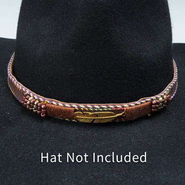 FEATHER METAL LEATHER HAT BAND