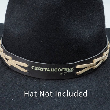 LETTER PRINT LEATHER HAT BAND