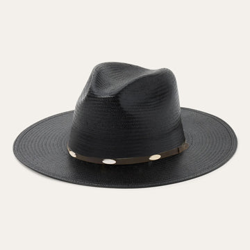 Sun-Protection Flat Brim Cowboy Hat-Black
